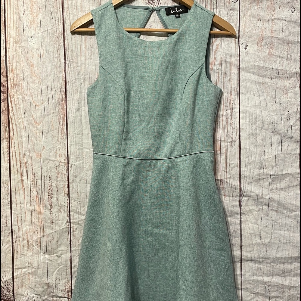 Lulus Winsome Mint Blue Open Back Skater Dress